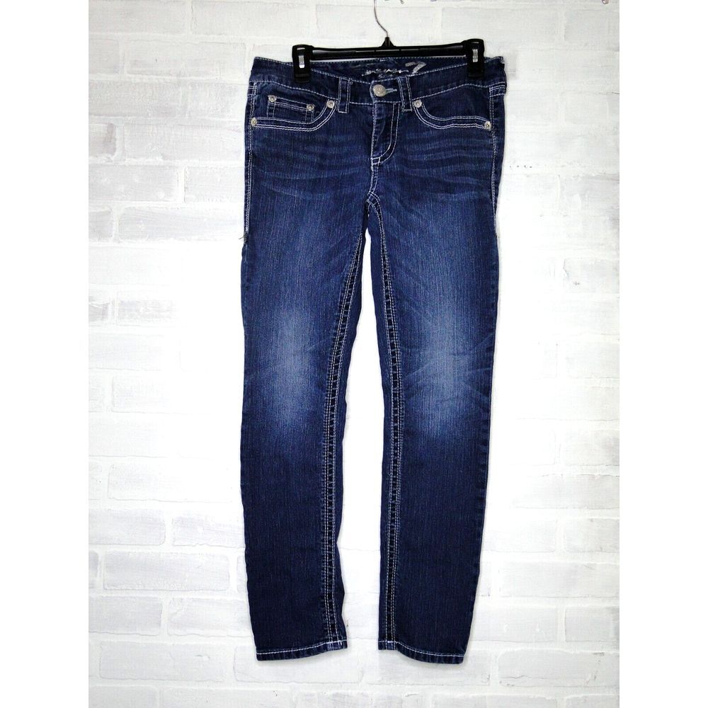 Seven7  Skinny Jeans Size 6 Dark/Medium Blue‎ Denim Soft Comfort
